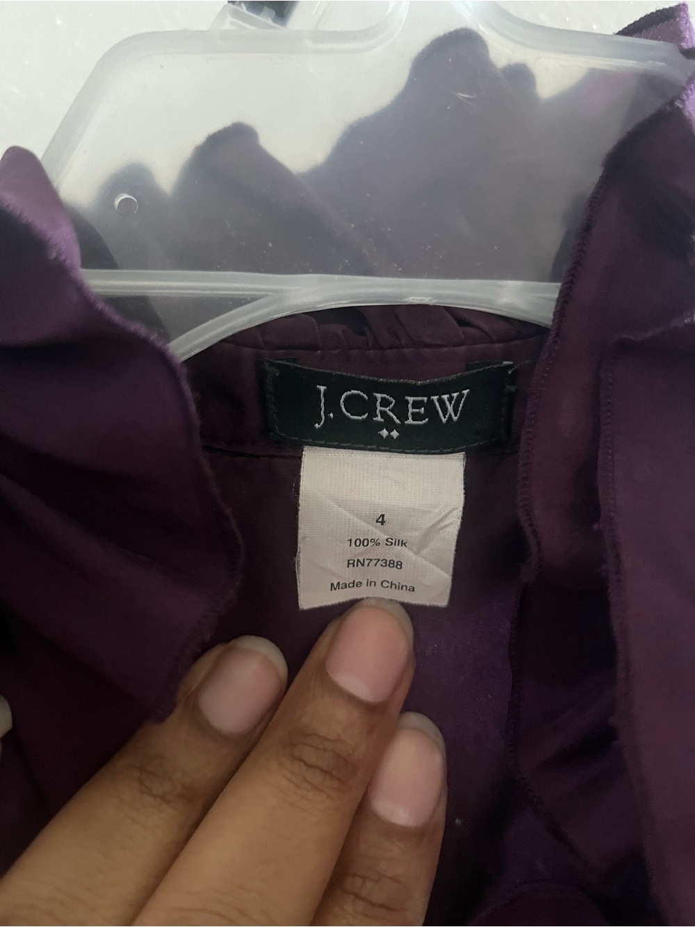 J. Crew Sleeveless Button-Front Ruffle Blouse in Plum - Picture 3 of 4